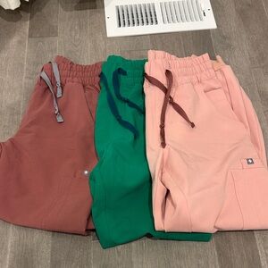FIGS- High waisted UMAN Relaxed Joggers! Set of three ! BUNDLE! Great deal!